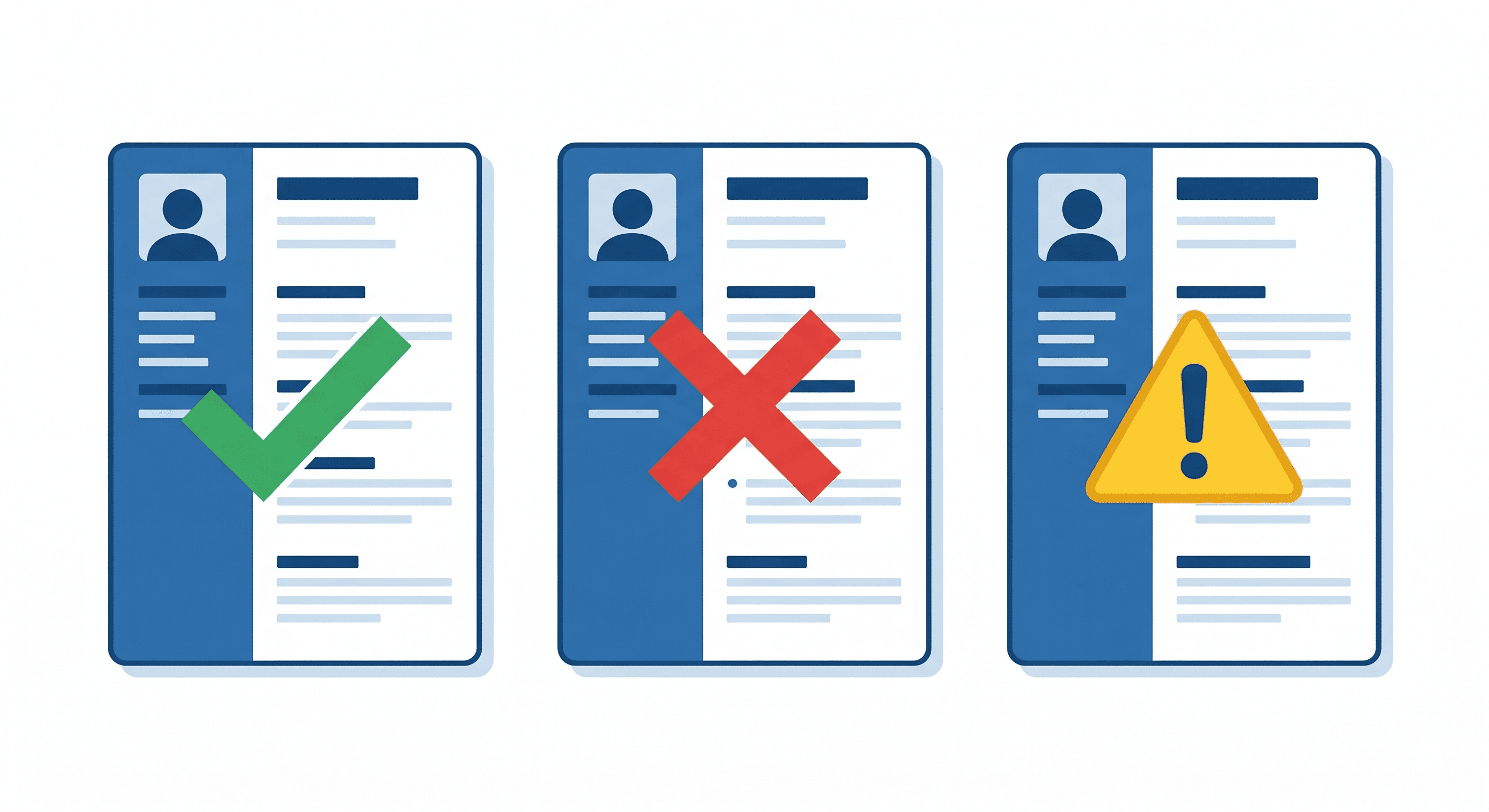 Three resume formats compared for ATS — chronological passes,  functional fails, combination moderate