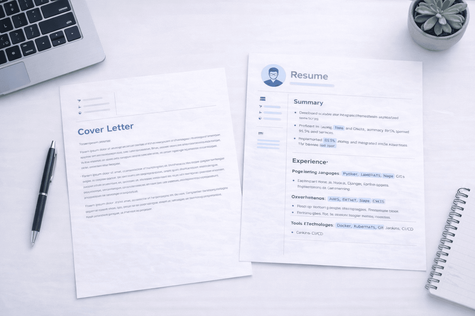 Cover letter examples and templates for job applications in 2026 showing professional layout beside resume