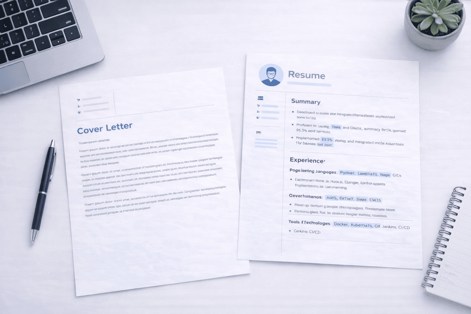 Cover letter examples and templates for job applications in 2026 showing professional layout beside resume