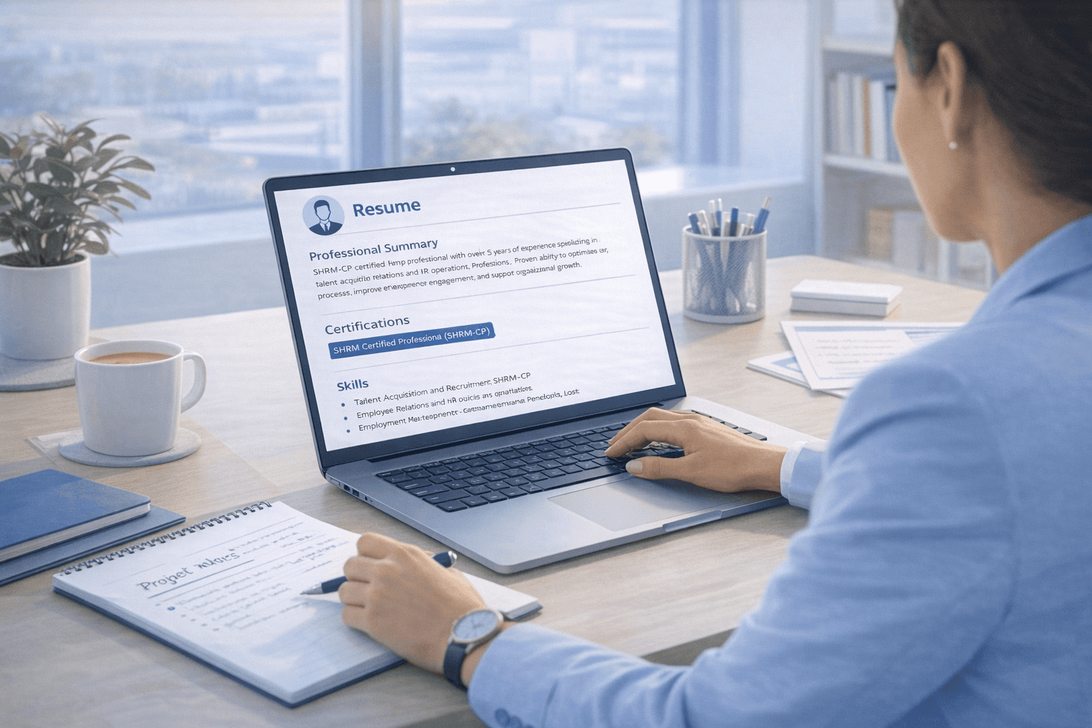 HR professional writing an ATS-optimised resume in 2026 for HR generalist recruiter HRBP and HR manager roles