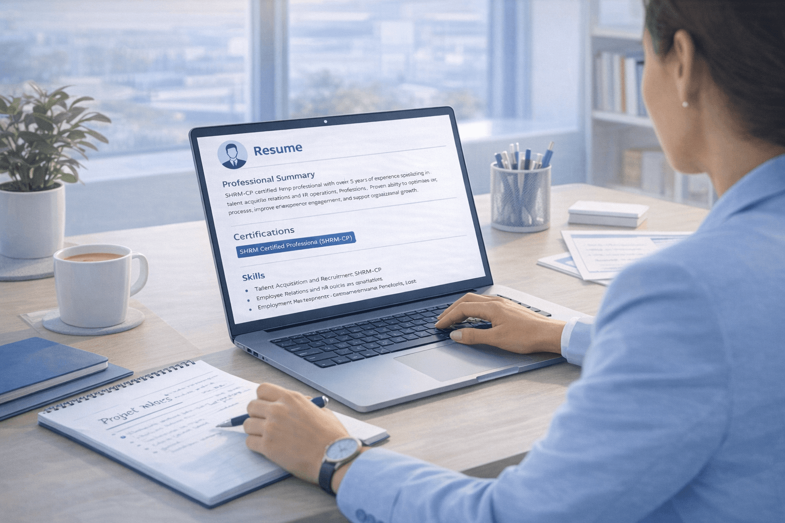 HR professional writing an ATS-optimised resume in 2026 for HR generalist recruiter HRBP and HR manager roles