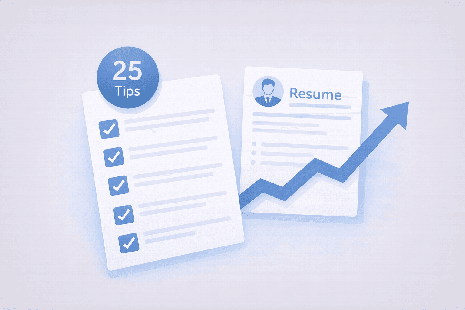 Resume writing tips checklist showing 25 proven strategies to write professional resume that gets interviews and passes ATS