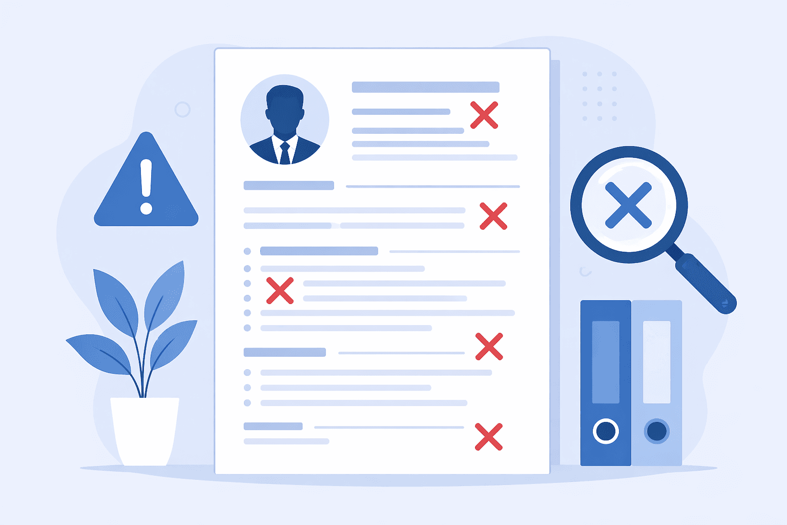 Resume mistakes illustration showing common errors that cause ATS rejection